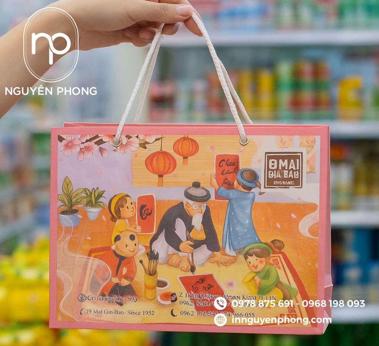 Mẫu túi giấy đựng ô mai in sắc nét 